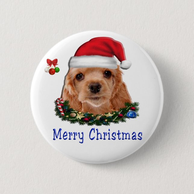 Animals Christmas 2 Inch Round Button (Front)