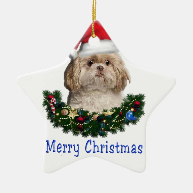 Animals Christmas Ceramic Ornament (Front)