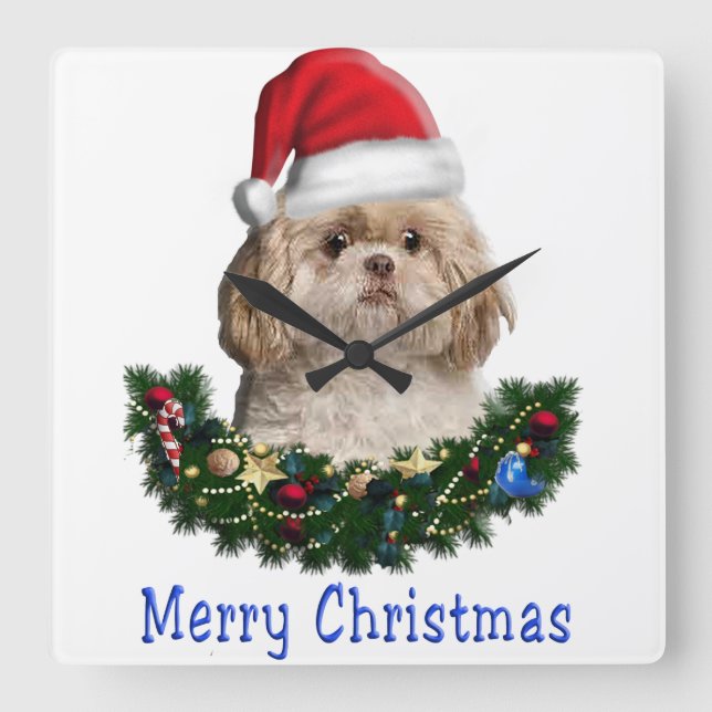 Animals Christmas Square Wall Clock (Front)