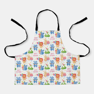 Animals Congratulate on Kids Birthday Apron