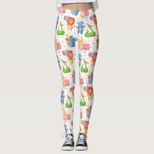 Animals Congratulate on Kids Birthday Leggings