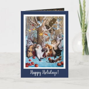 Animals Dancing in the Woods - Christmas/New Year Holiday Card