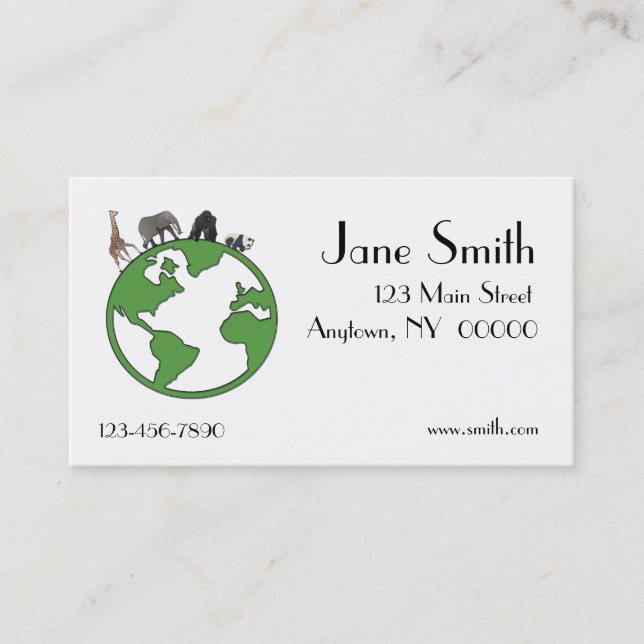 Animals Earth Business Card (Front)