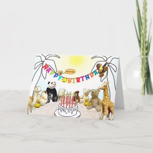 Animals Eleven Candles Birthday Card (Front)