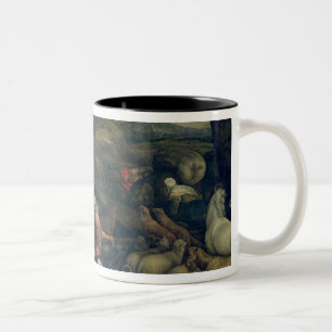Animals Entering the Ark (oil on canvas) Two-Tone Coffee Mug