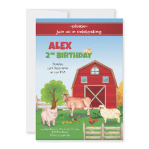 Animals Farm Birthday Invitation Barnyard Birthday