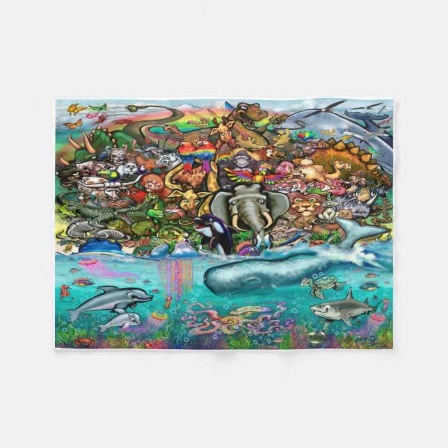 Animals Fleece Blanket (Front (Horizontal))