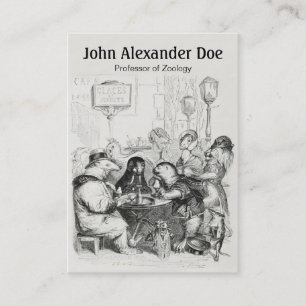Animals Gathering at Paris Cafe - Funny Zoologist Business Card