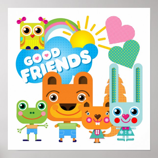 Animals Good Friends Poster (Front)