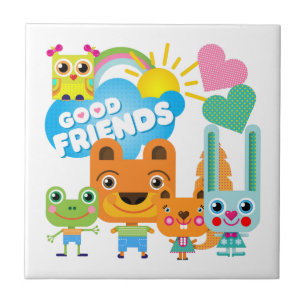 Animals Good Friends Tile