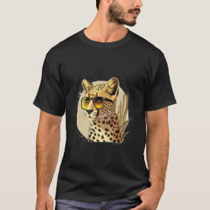 Animals Graphic  Cheetah Wearing Sunglasses T-Shirt