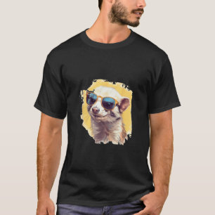Animals Graphic Ferret Wearing Sunglasses 2 T-Shirt