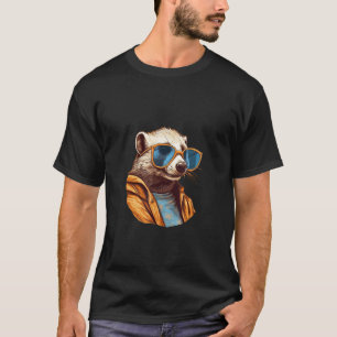 Animals Graphic Ferret Wearing Sunglasses 3 T-Shirt