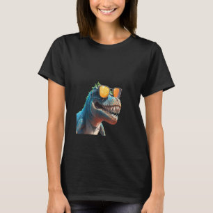 Animals Graphic  rex Dinosaur Wearing Sunglasses T-Shirt