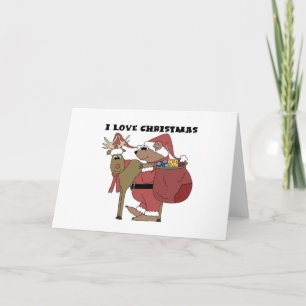 Animals I Love Christmas Tshirts and Gifts Holiday Card