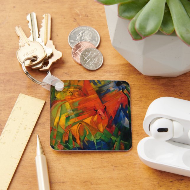 Animals in a Landscape by Franz Marc Keychain (Desk)