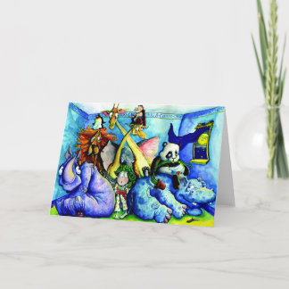 animals in the bedroom card