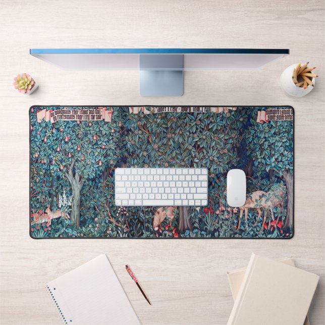 Animals in The Forest, William Morris Desk Mat (Office 1)