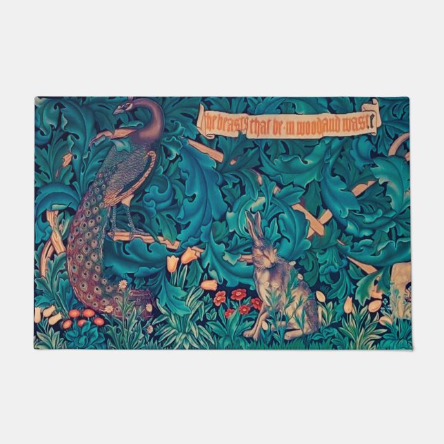 Animals in The Forest, William Morris Doormat (Front)
