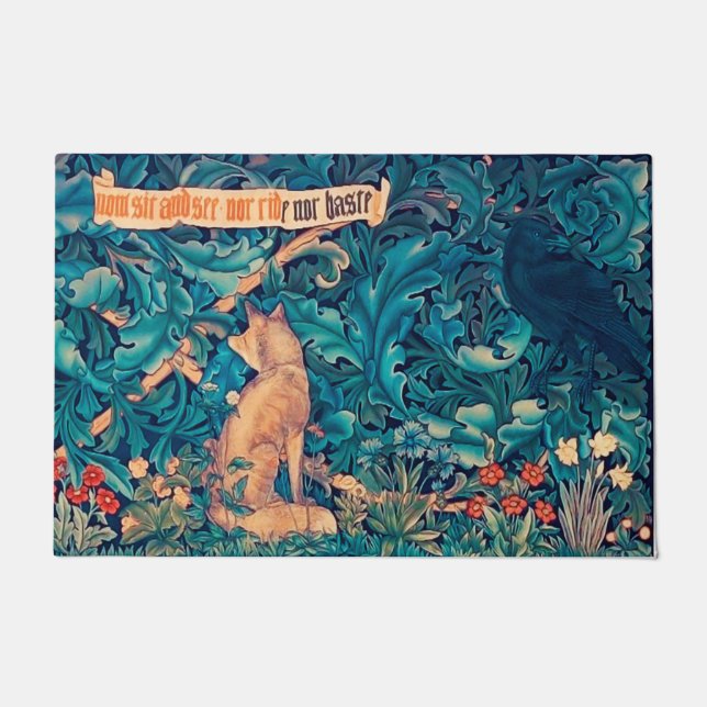 Animals in The Forest, William Morris Doormat (Front)