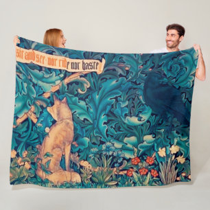 Animals in The Forest, William Morris Fleece Blank Blanket