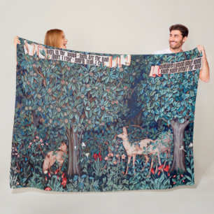 Animals in The Forest, William Morris Fleece Blanket