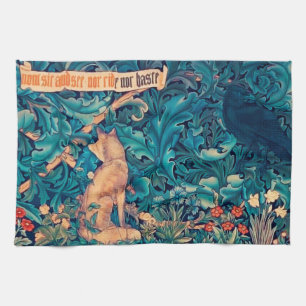 Animals in The Forest, William Morris Kitchen Towe Kitchen Towel
