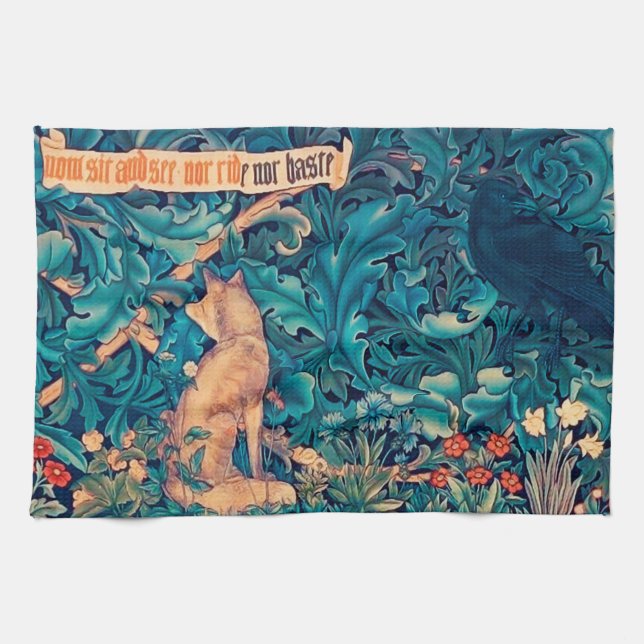 Animals in The Forest, William Morris Kitchen Towe Kitchen Towel (Horizontal)