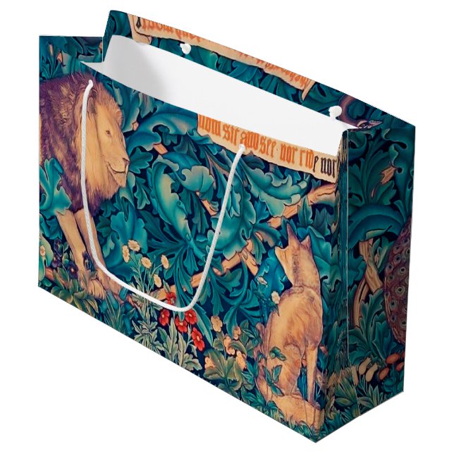 Animals in The Forest, William Morris Large Gift B Bag (Front Angled)