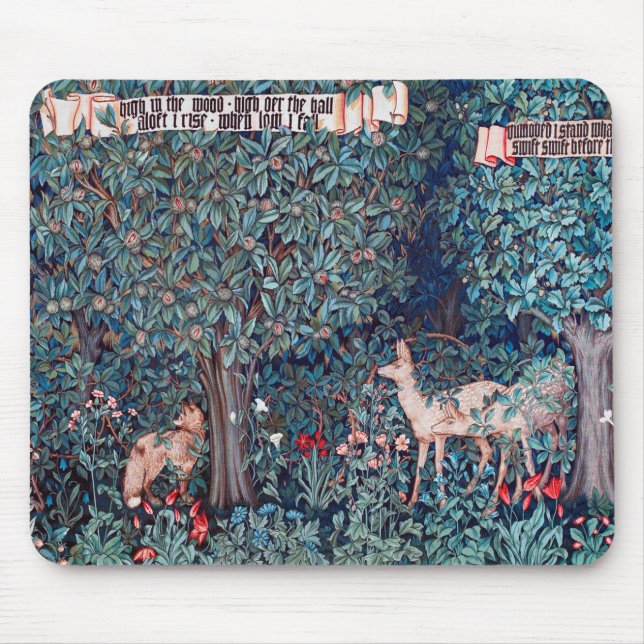 Animals in The Forest, William Morris Mouse Pad (Front)