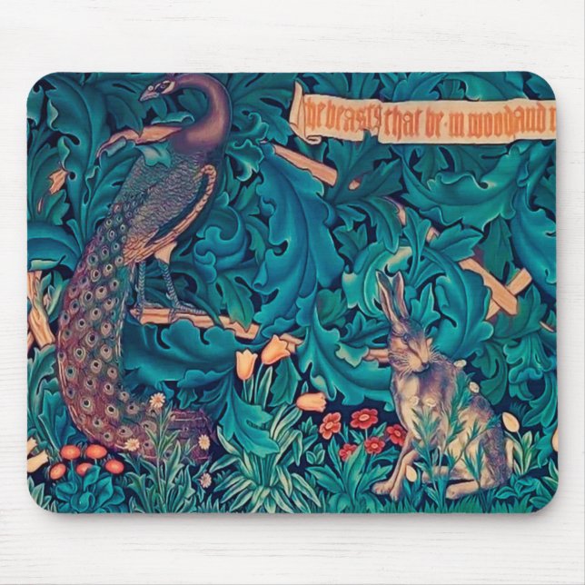 Animals in The Forest, William Morris Mouse Pad (Front)