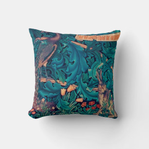Animals in The Forest, William Morris Throw Pillow