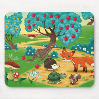 Animals in the wood. mouse pad