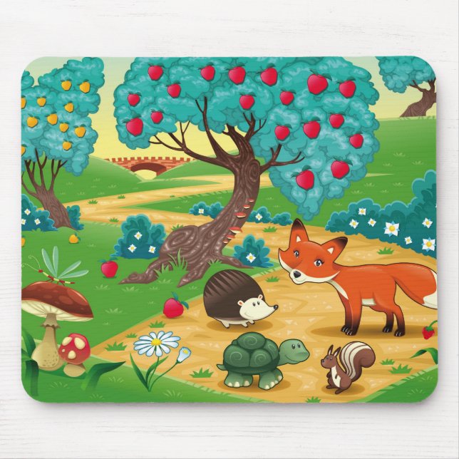 Animals in the wood. mouse pad (Front)