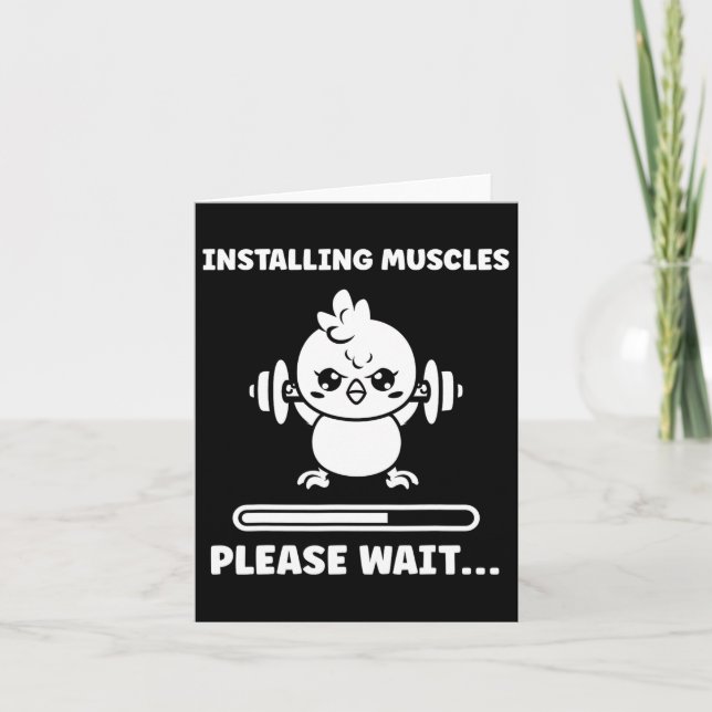 Animals Installing Muscles Fitness Bodybuilding Ch Card (Front)
