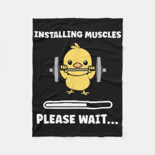 Animals Installing Muscles Fitness Bodybuilding Ch Fleece Blanket