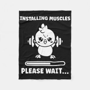 Animals Installing Muscles Fitness Bodybuilding Ch Fleece Blanket
