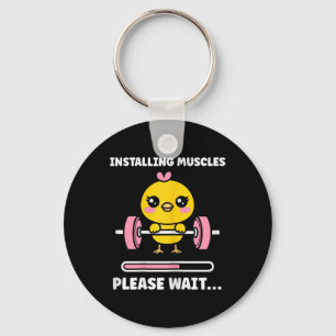 Animals Installing Muscles Fitness Bodybuilding Ch Keychain