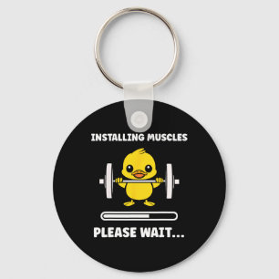 Animals Installing Muscles Fitness Bodybuilding Du Keychain