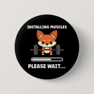 Animals Installing Muscles Fitness Bodybuilding Fo 2 Inch Round Button