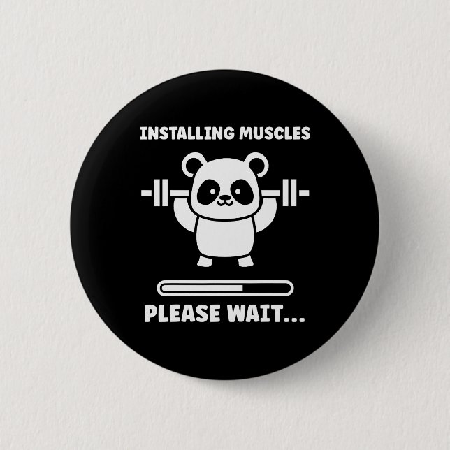 Animals Installing Muscles Fitness Bodybuilding Ko 2 Inch Round Button (Front)