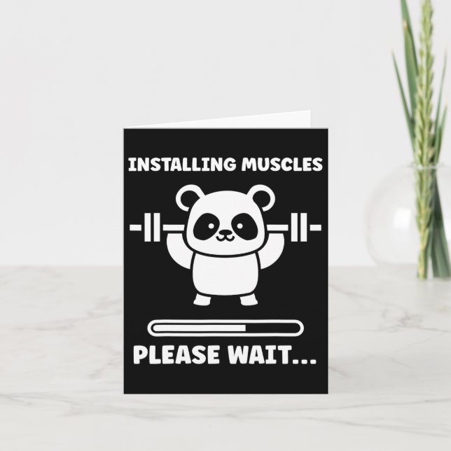Animals Installing Muscles Fitness Bodybuilding Ko Card (Front)