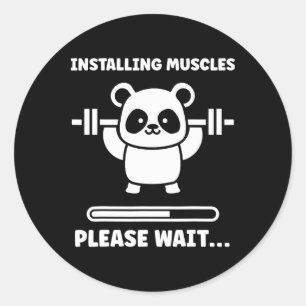 Animals Installing Muscles Fitness Bodybuilding Ko Classic Round Sticker