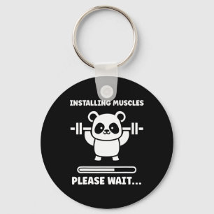 Animals Installing Muscles Fitness Bodybuilding Ko Keychain