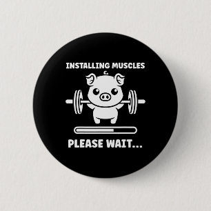 Animals Installing Muscles Fitness Bodybuilding Pi 2 Inch Round Button