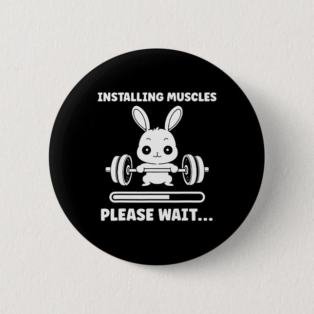 Animals Installing Muscles Fitness Bodybuilding Ra 2 Inch Round Button (Front)