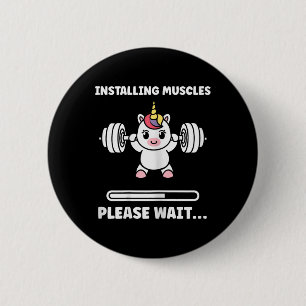 Animals Installing Muscles Fitness Bodybuilding Un 2 Inch Round Button