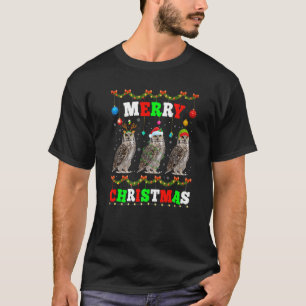 Animals Lights Merry Christmas Santa Owl T-Shirt