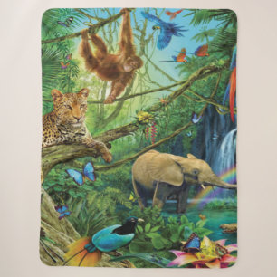 Animals living together throw pillow
