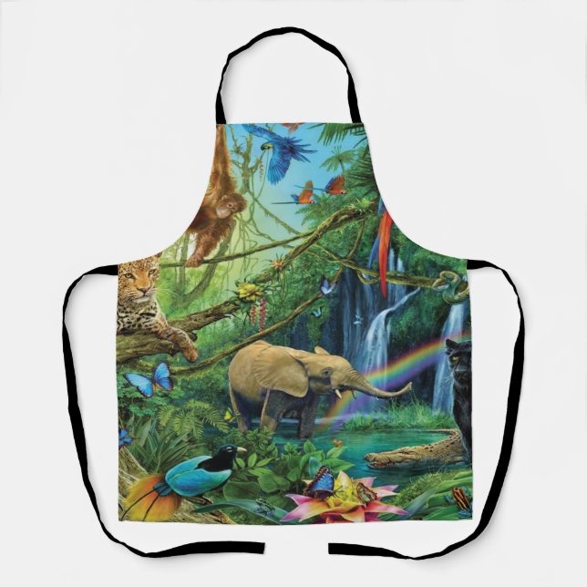 Animals living together throw pillow apron (Front)